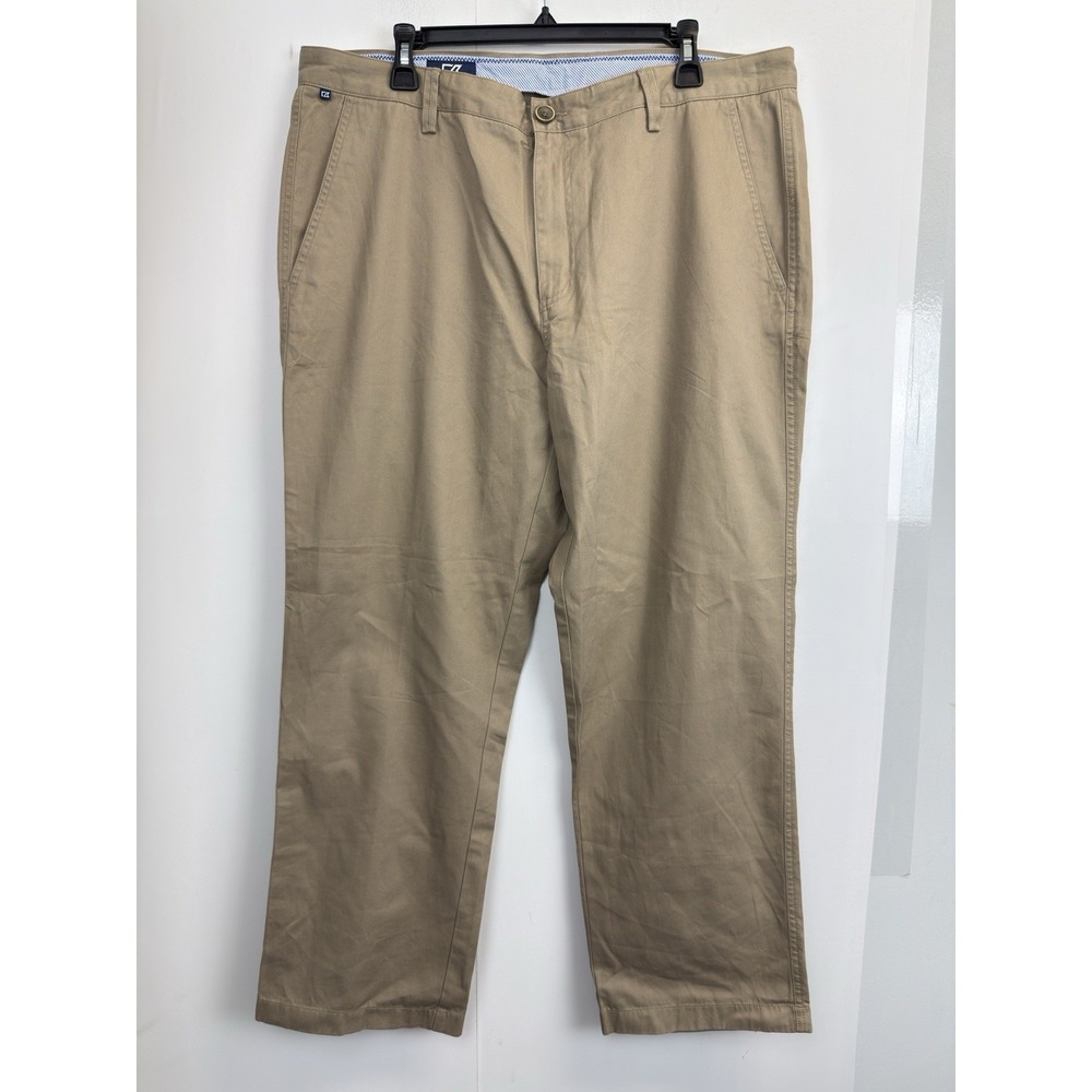 Cutter‎ & Buck Voyager Chino Pants 38X30 Khaki Beige Casual Golf Cotton Twill